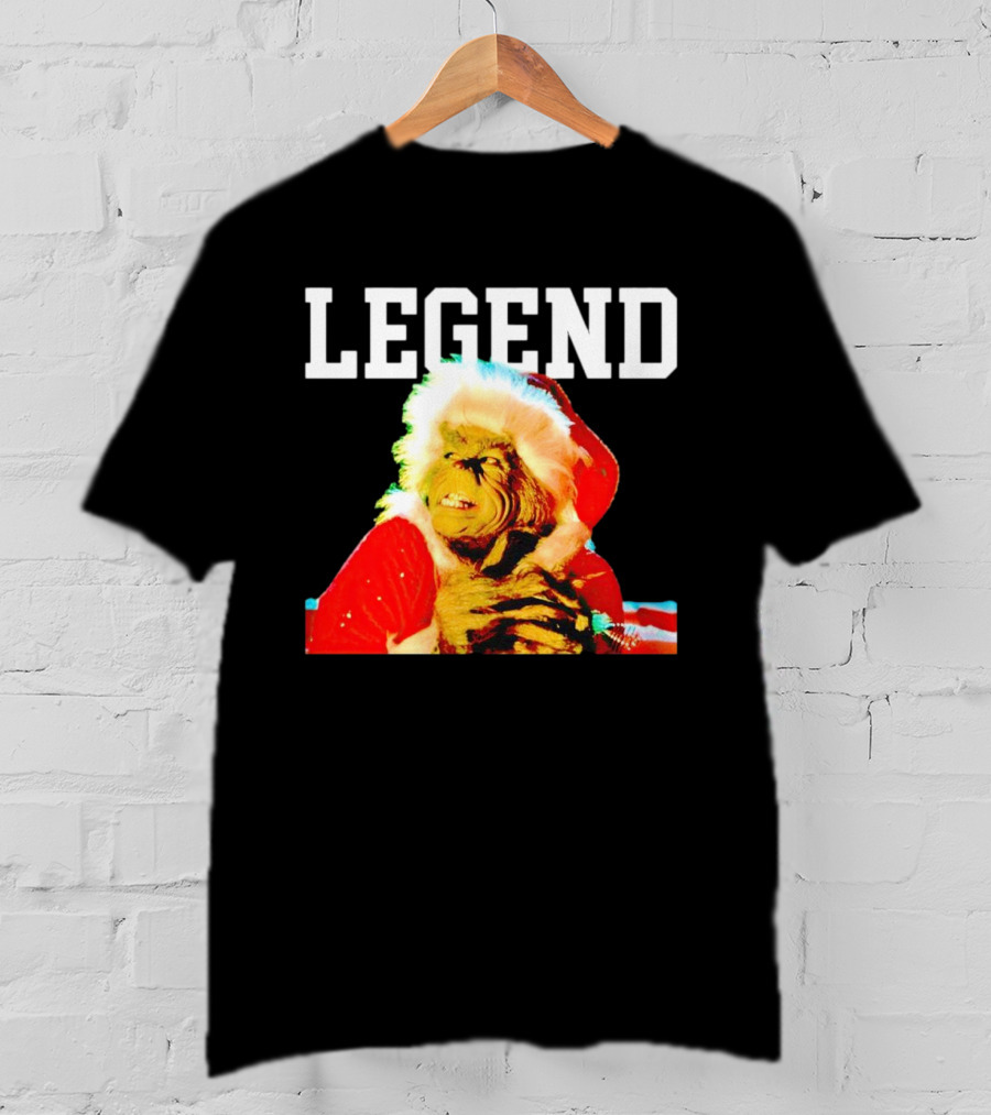 Grinch In Santa Outfit With Legend Text Christmas T-Shirt
