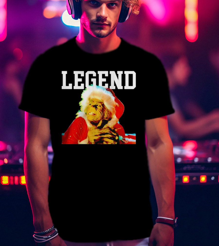 Grinch In Santa Outfit With Legend Text Christmas T-Shirt