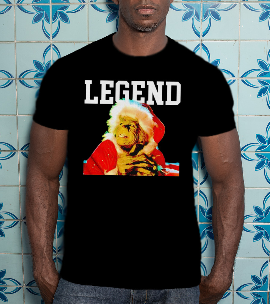 Grinch In Santa Outfit With Legend Text Christmas T-Shirt