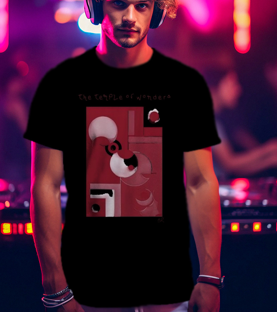 The Temple Of Wonders Abstract Geometric Red Circles And Shapes T-Shirt
