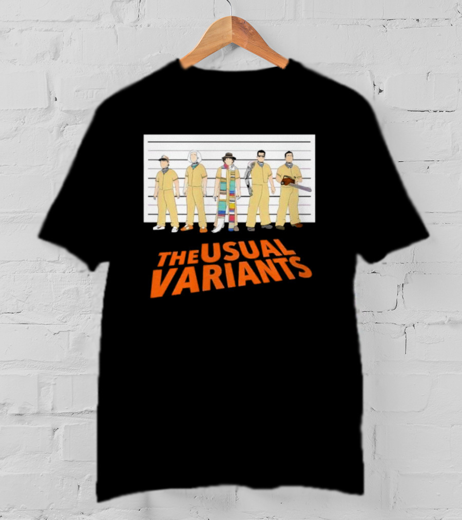 The Usual Variants Parody Featuring Sci-Fi Time Travel Characters In Lineup T-Shirt