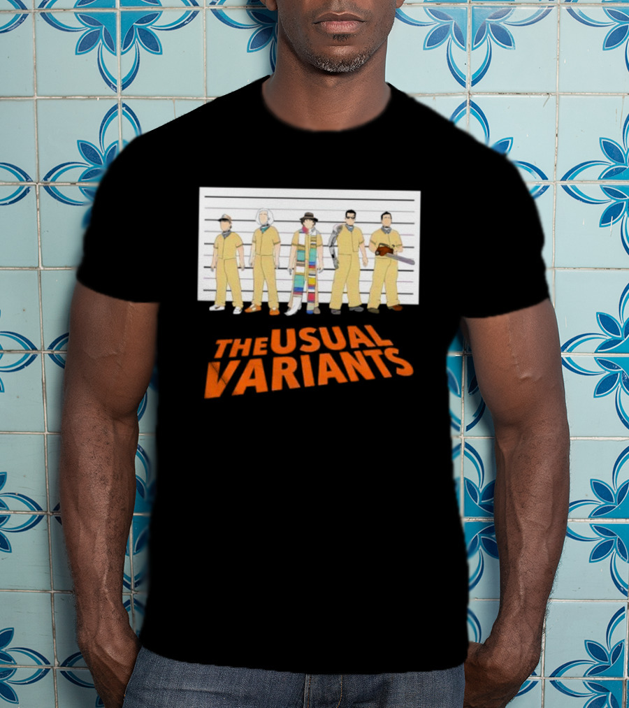 The Usual Variants Parody Featuring Sci-Fi Time Travel Characters In Lineup T-Shirt