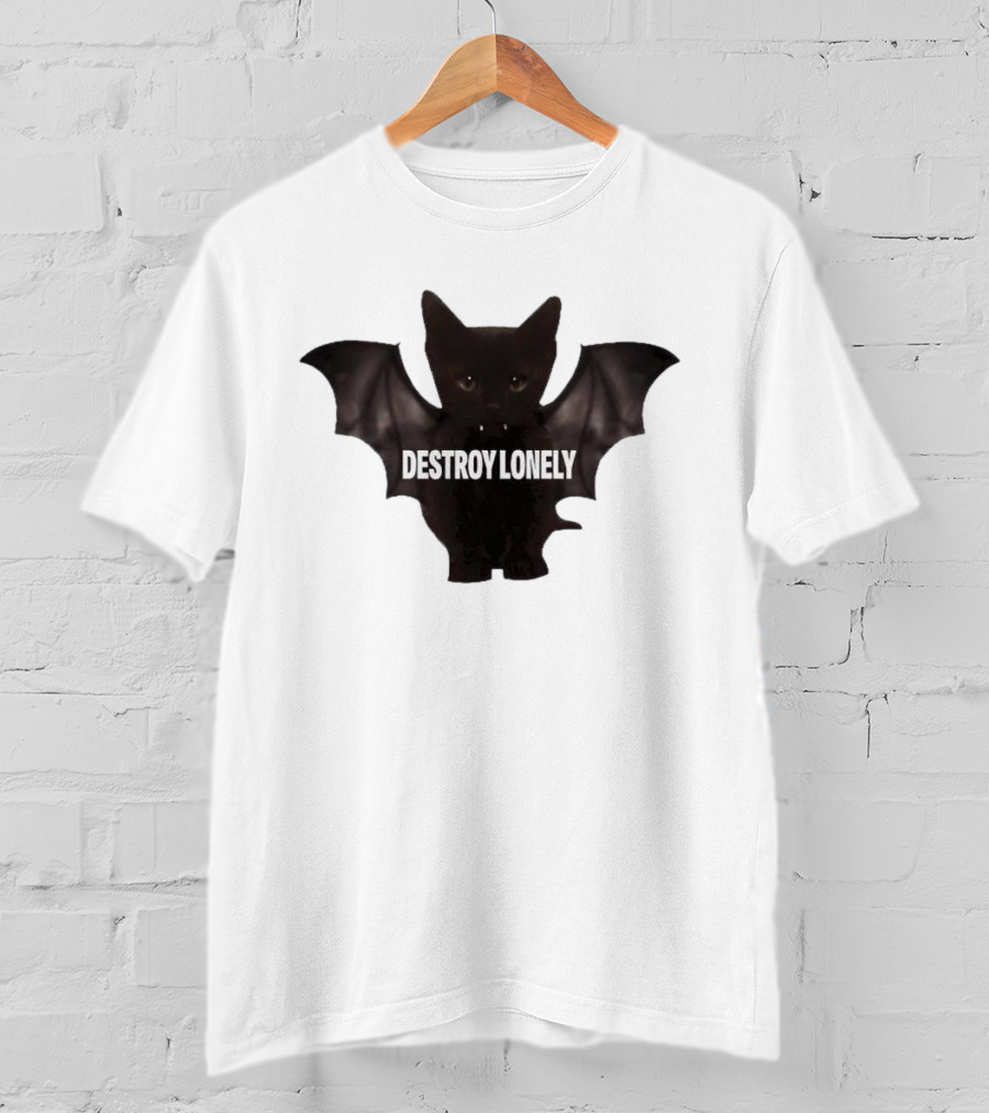 Destroy Lonely Bat Cat Kitten T-Shirt