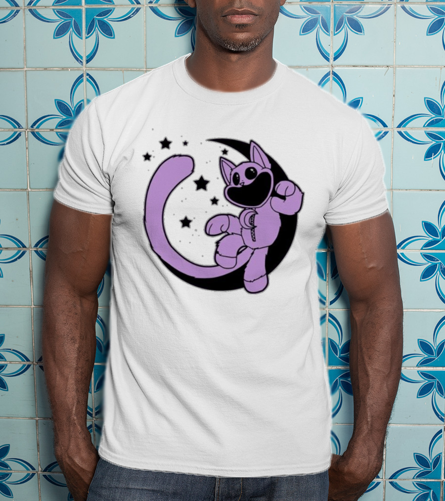 CatNap Astronaut Cat In Space With Crescent Moon And Stars T-Shirt