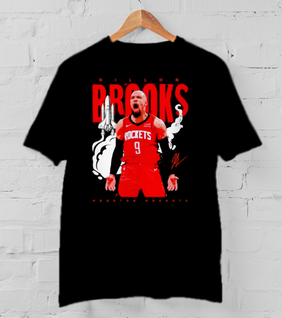 Dillon Brooks Rockets 9 Signature Houston Space T-Shirt