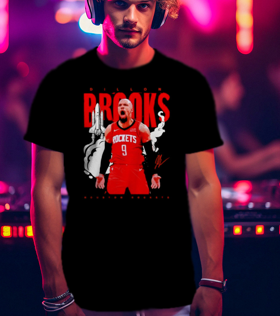Dillon Brooks Rockets 9 Signature Houston Space T-Shirt