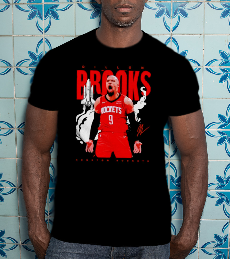 Dillon Brooks Rockets 9 Signature Houston Space T-Shirt