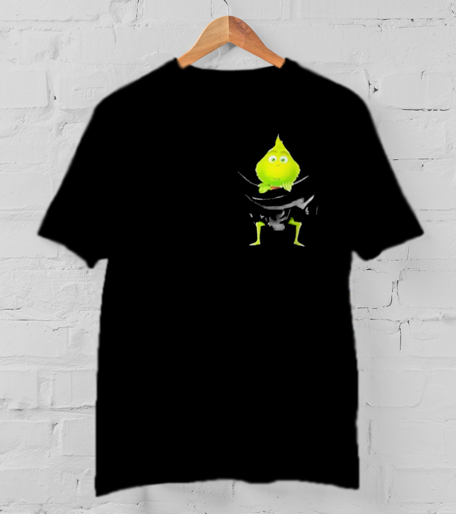 Grinch Peeking From Pocket T-Shirt