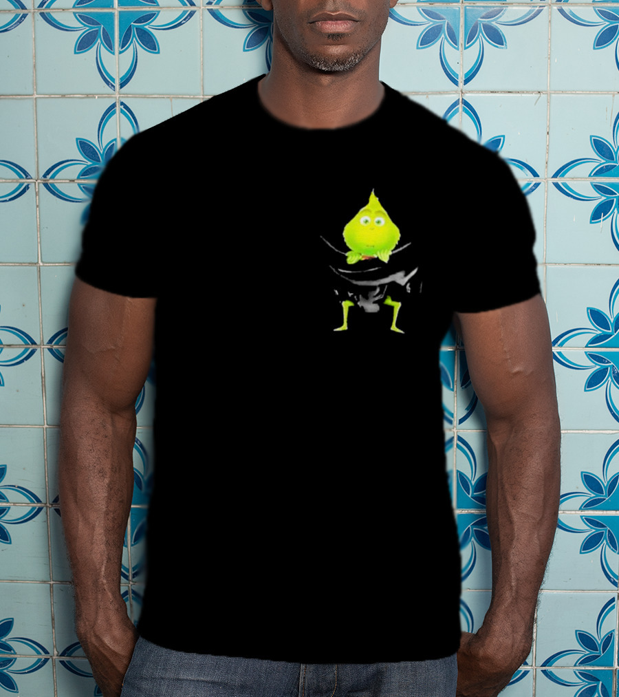 Grinch Peeking From Pocket T-Shirt