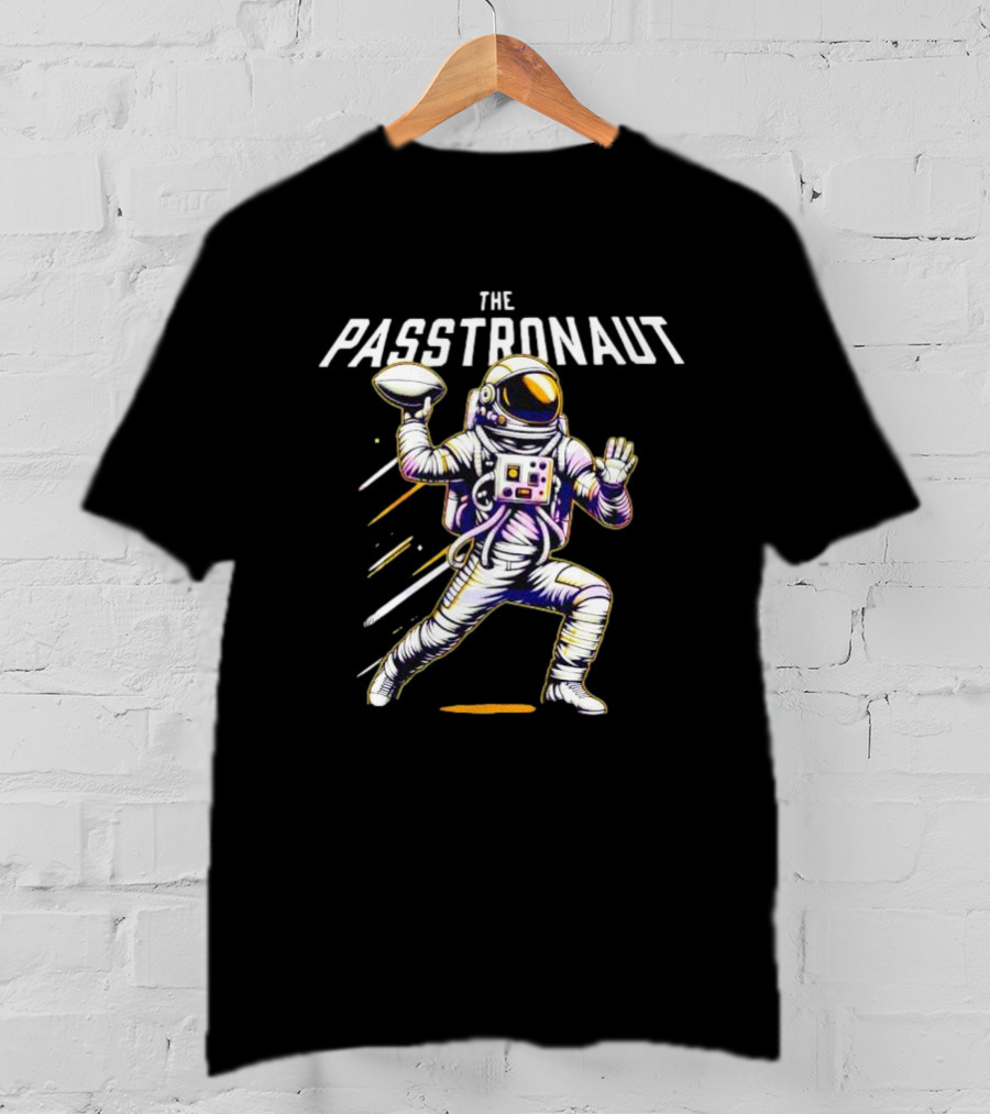 The Passtronaut Astronaut Throwing A Football T-Shirt