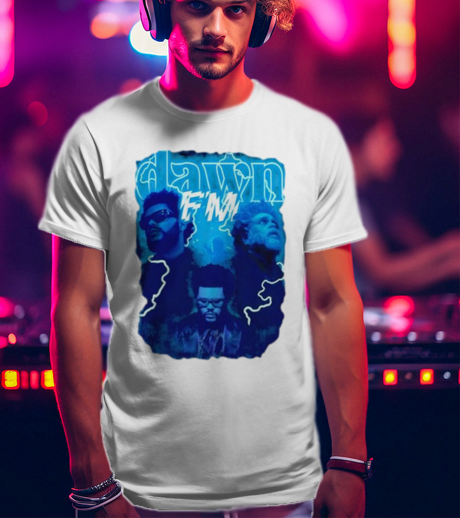 Dawn FM Vintage The Weeknd Blue Trio Image T-Shirt