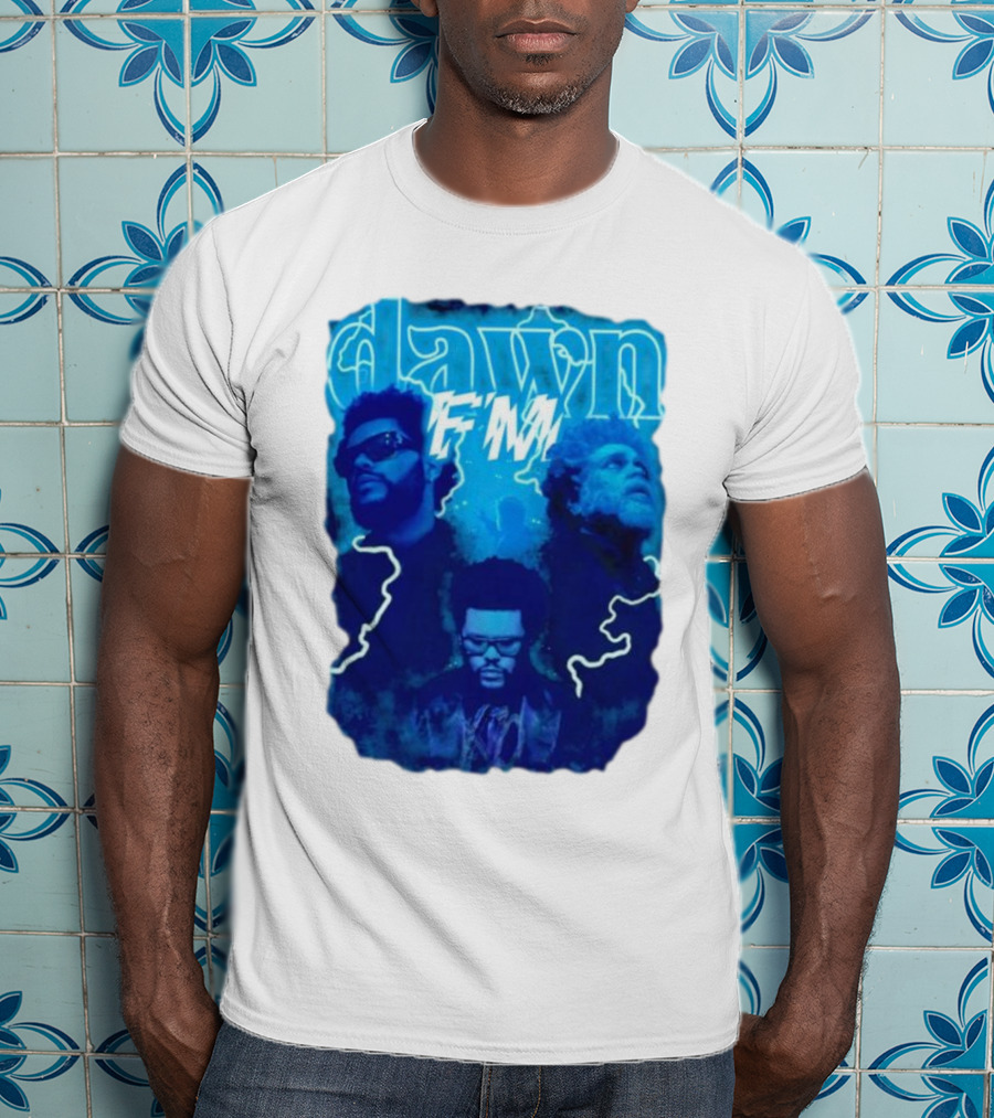 Dawn FM Vintage The Weeknd Blue Trio Image T-Shirt