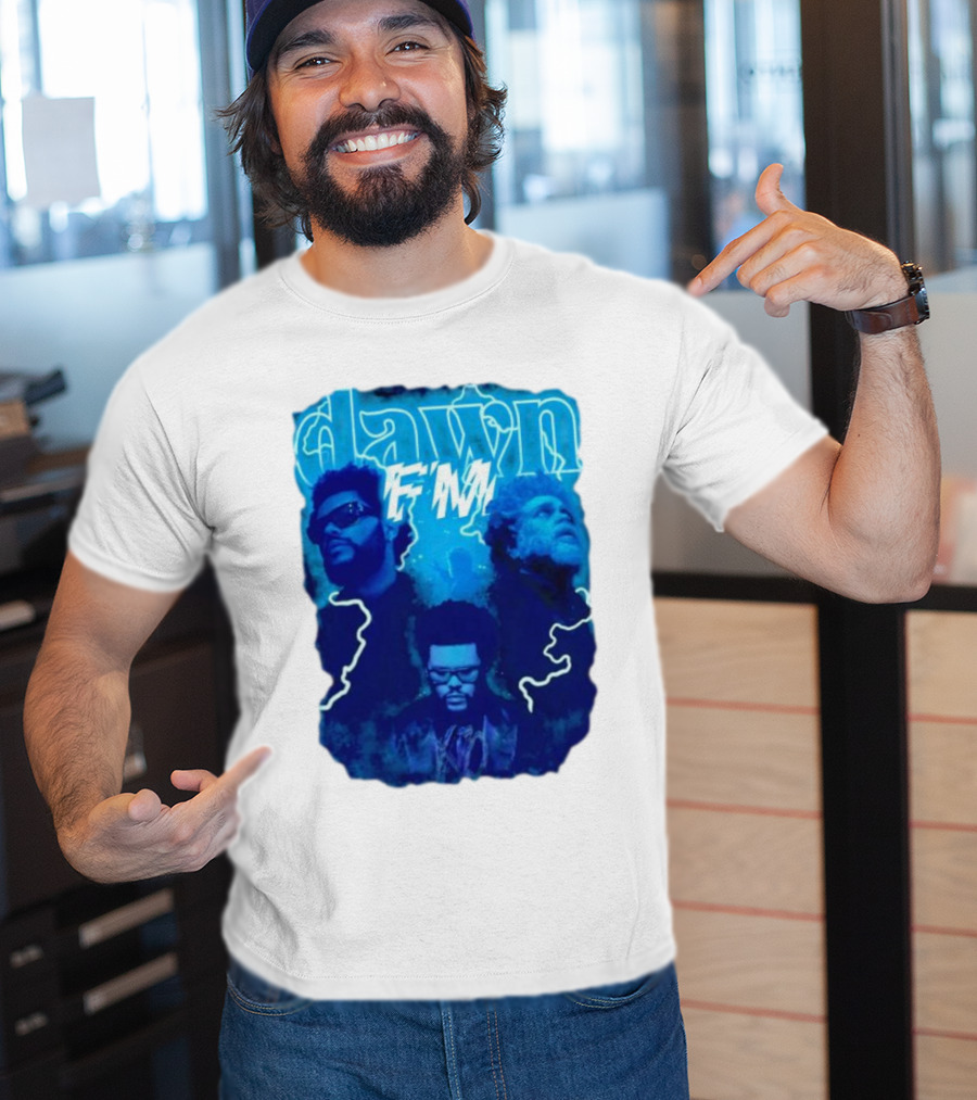 Dawn FM Vintage The Weeknd Blue Trio Image T-Shirt