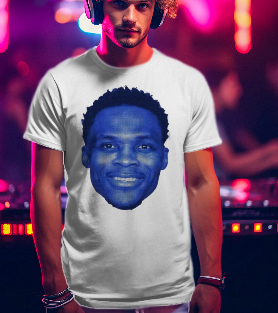 Westbrook Blue Half-tone Big Head T-Shirt