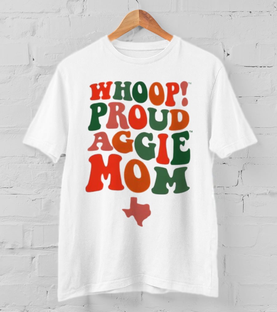 Whoop Proud Aggie Mom Texas Map T-Shirt
