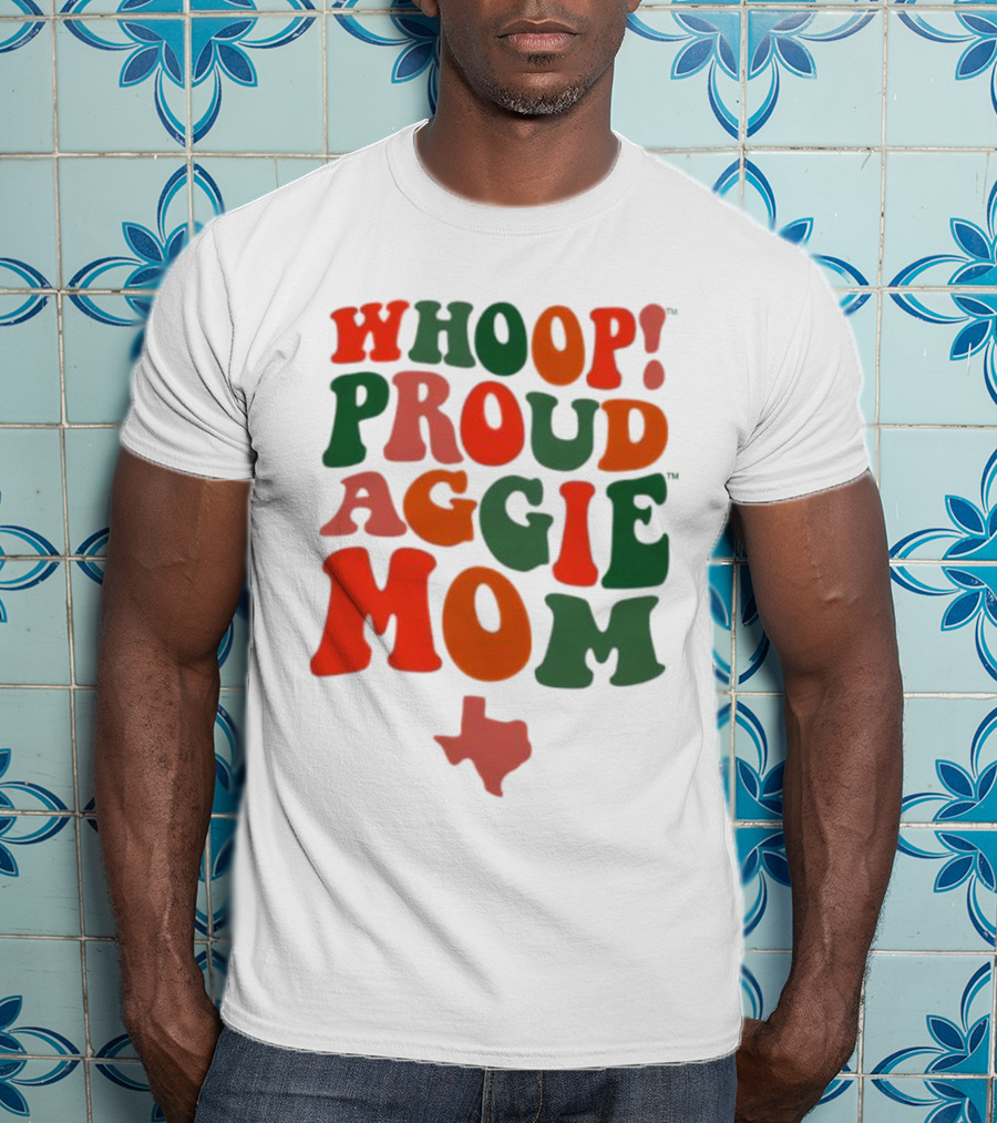 Whoop Proud Aggie Mom Texas Map T-Shirt