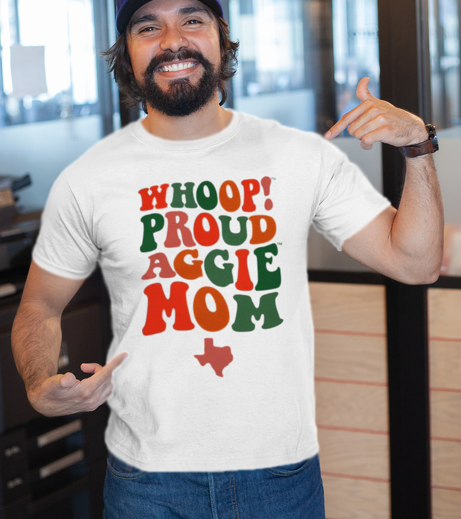 Whoop Proud Aggie Mom Texas Map T-Shirt