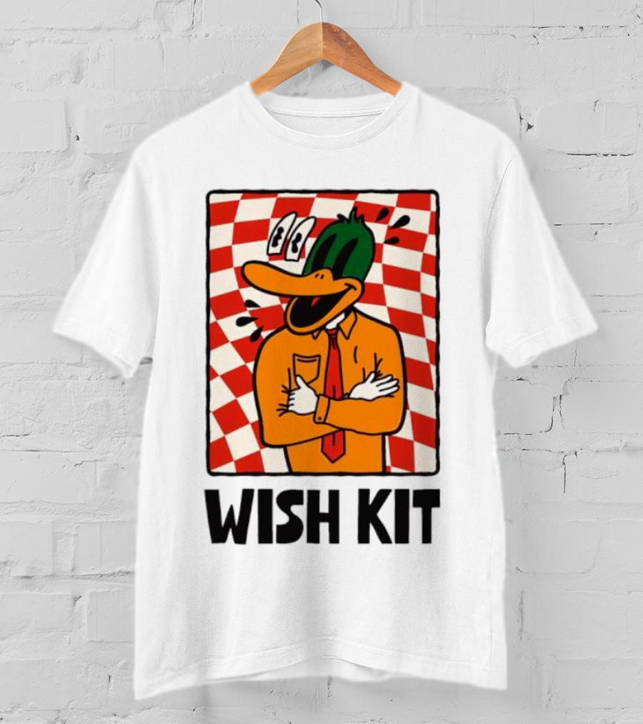 Wish Kit Duck Checkered Eye Popping Cartoon T-Shirt