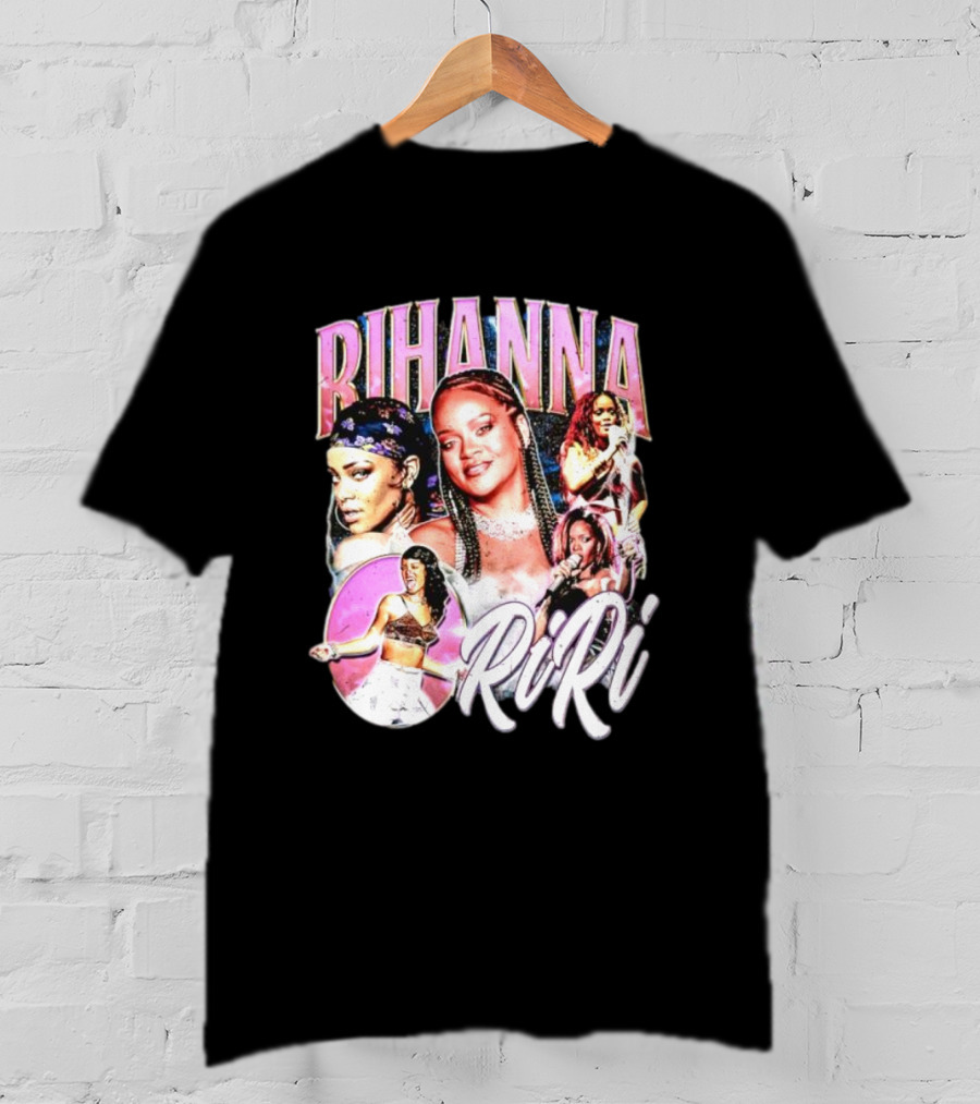 Rihanna RiRi Collage Retro Music Icons T-Shirt