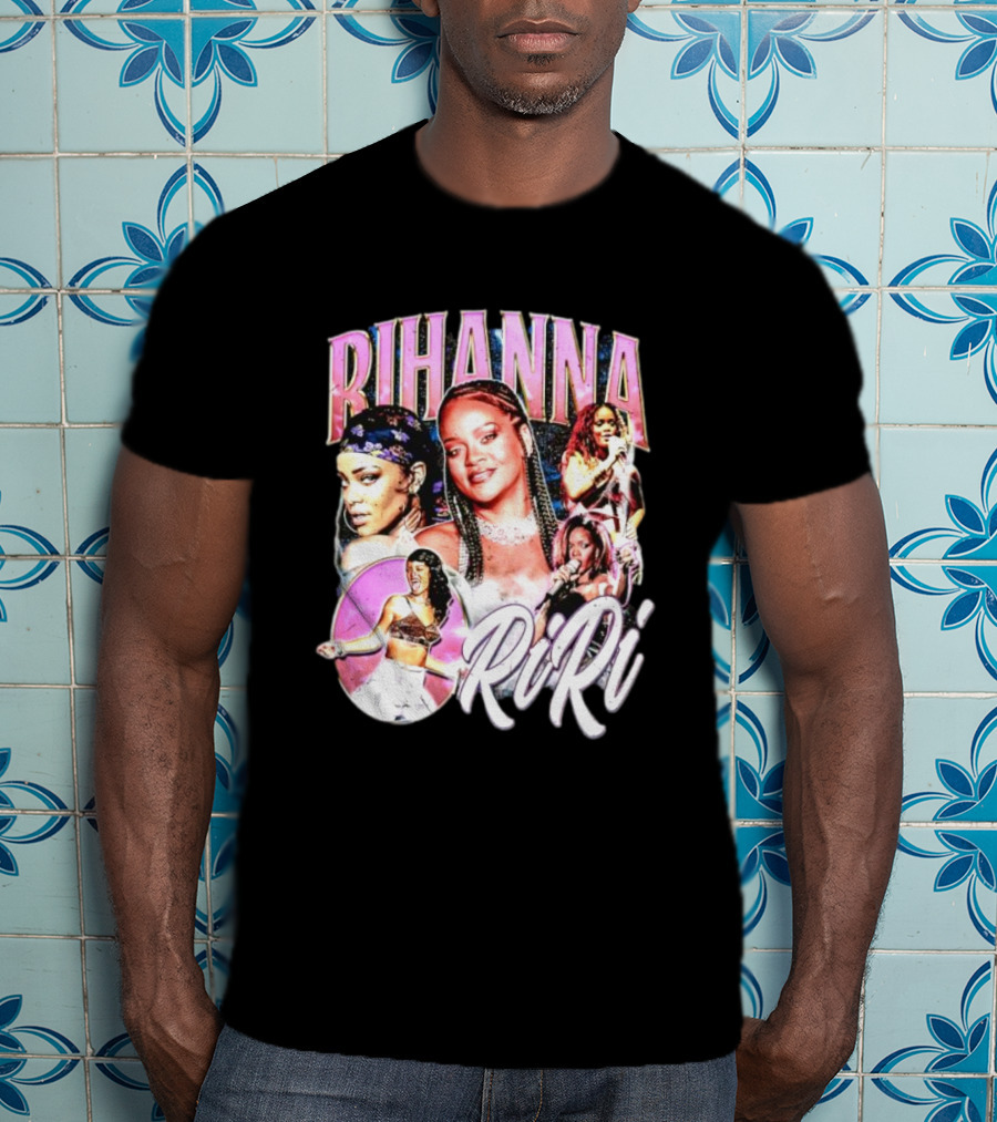 Rihanna RiRi Collage Retro Music Icons T-Shirt