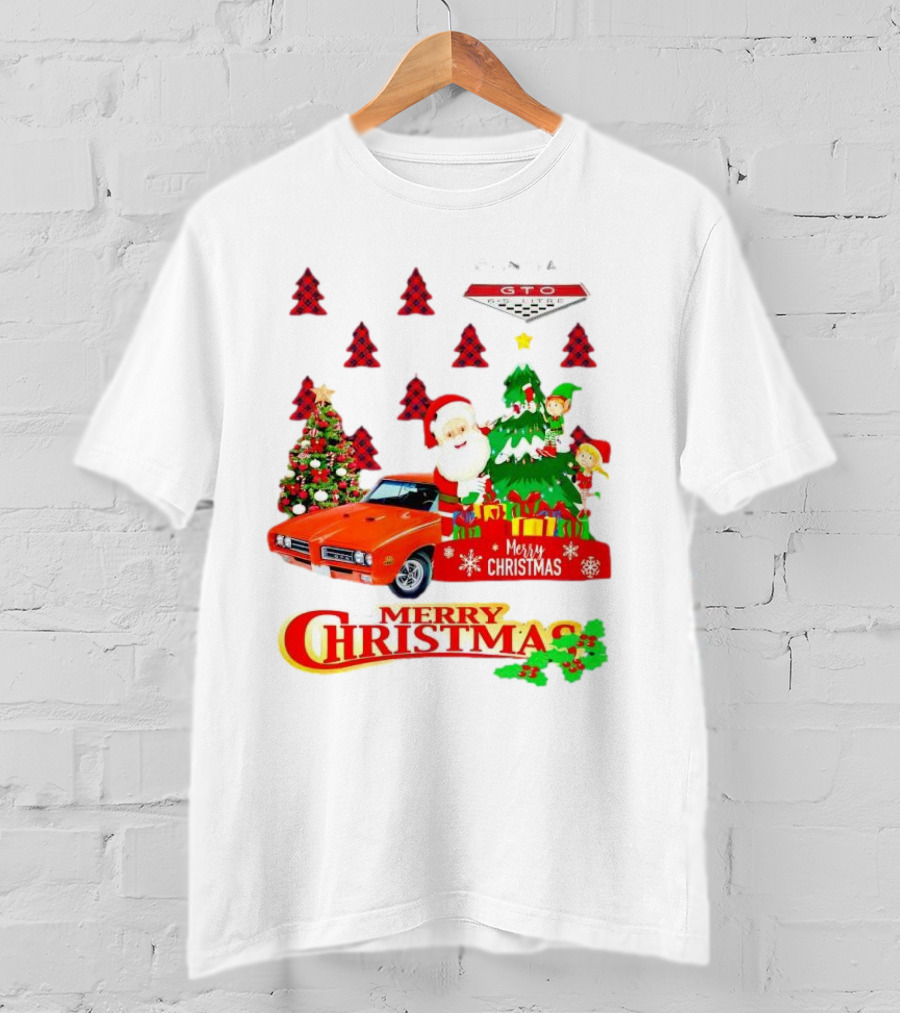 Pontiac GTO Santa Elfs Merry Christmas T-Shirt