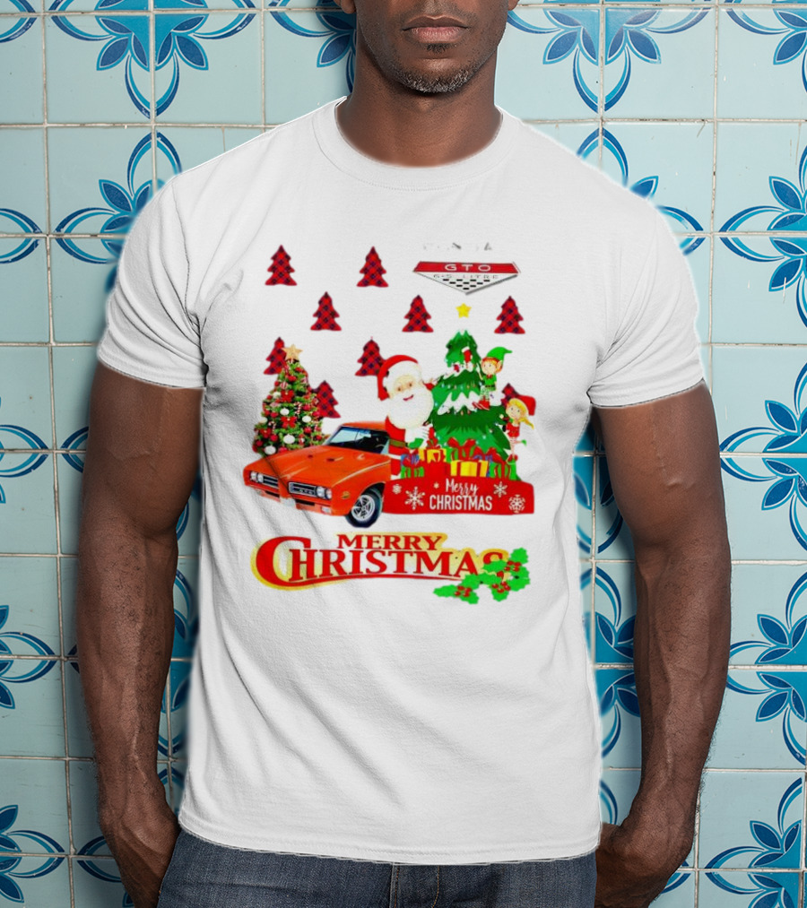 Pontiac GTO Santa Elfs Merry Christmas T-Shirt