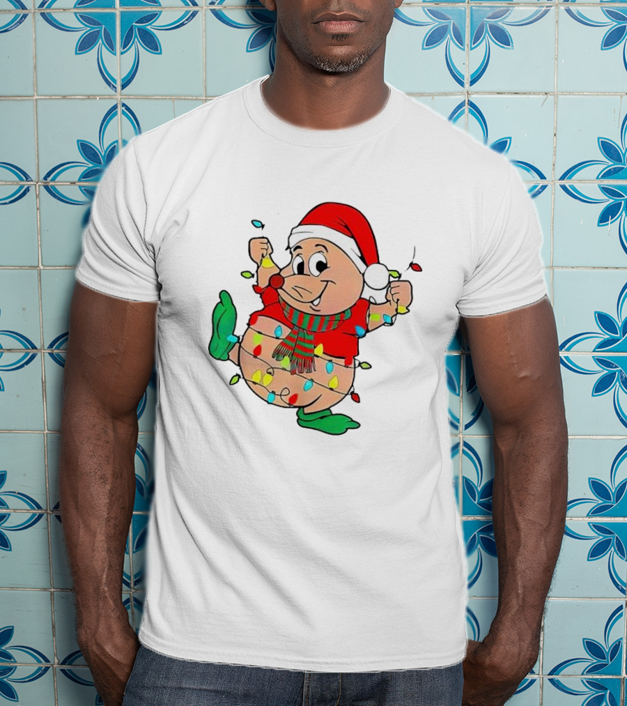 Santa Gus Wrapped In Christmas Lights T-Shirt