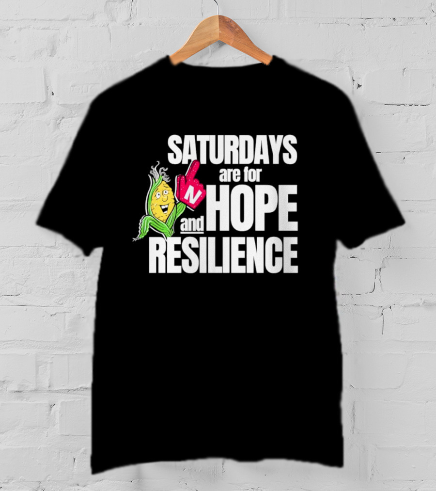 Saturdays Are For Hope And Resilience Corn Mascot And Foam Finger T-Shirt
