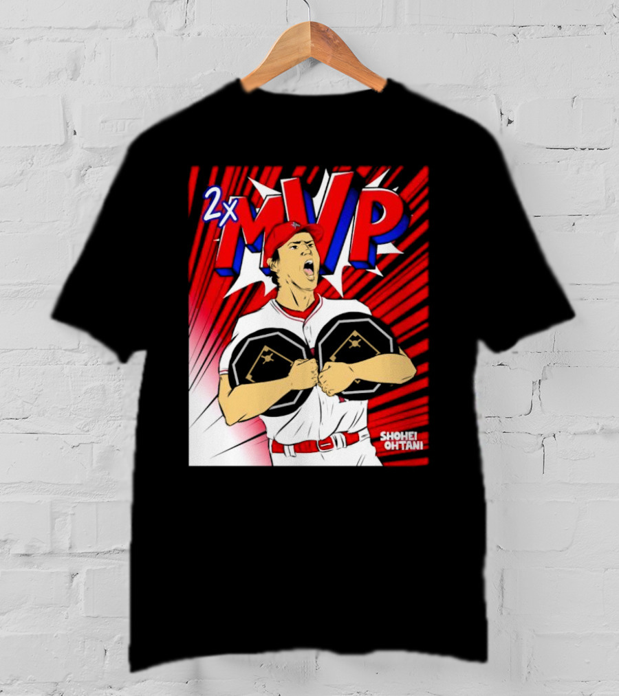 Los Angeles Angels Shohei Ohtani 2x MVP Comic T-Shirt
