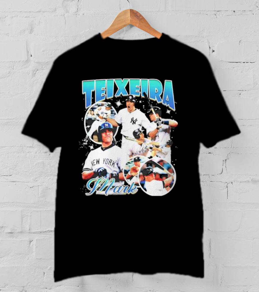 Teixeira Mark New York Yankees Baseball Vintage Bootleg T-Shirt