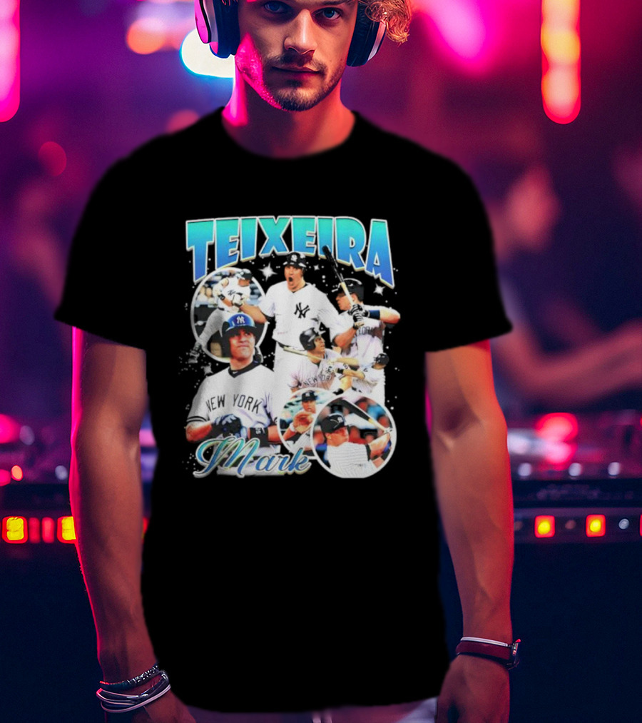 Teixeira Mark New York Yankees Baseball Vintage Bootleg T-Shirt