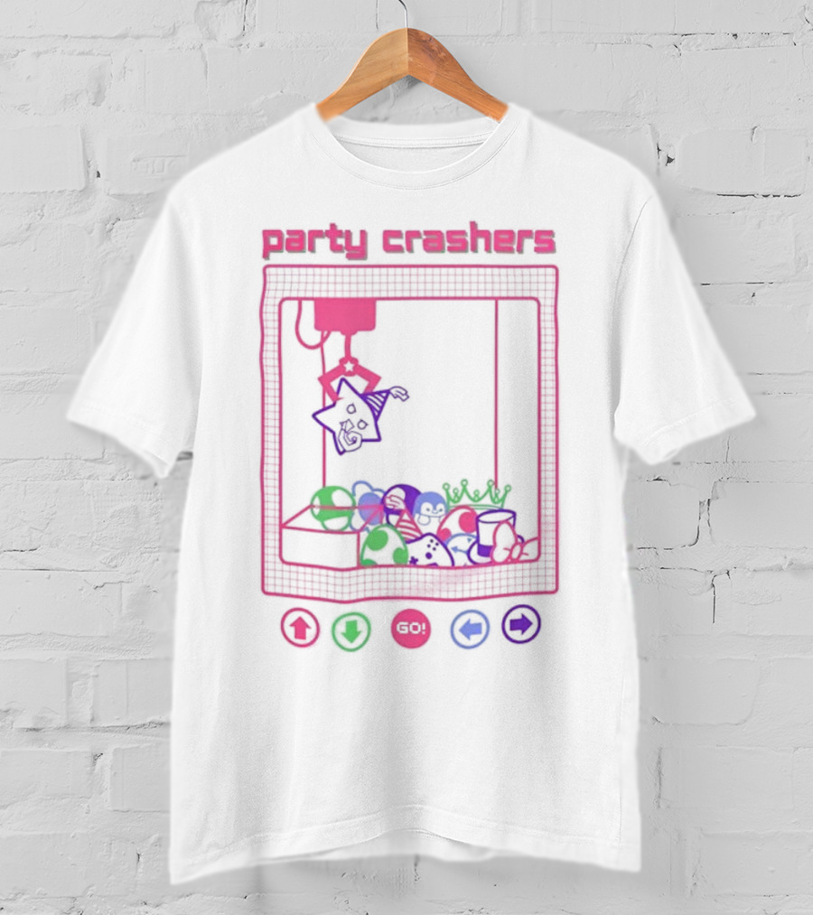 Party Crashers Crane Game Retro Neon T-Shirt
