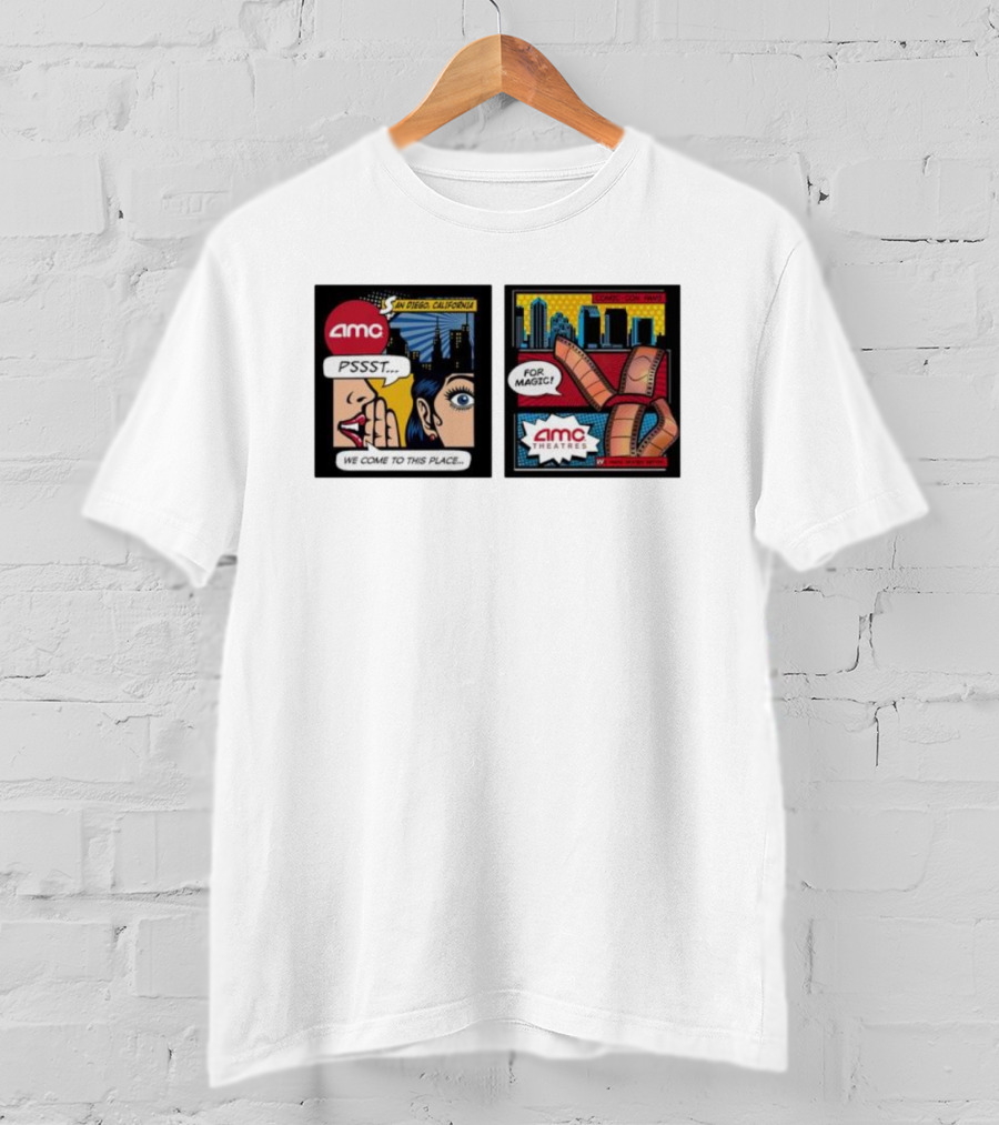 AMC PSSST Comic Pop Art Magic Theatres San Diego California T-Shirt