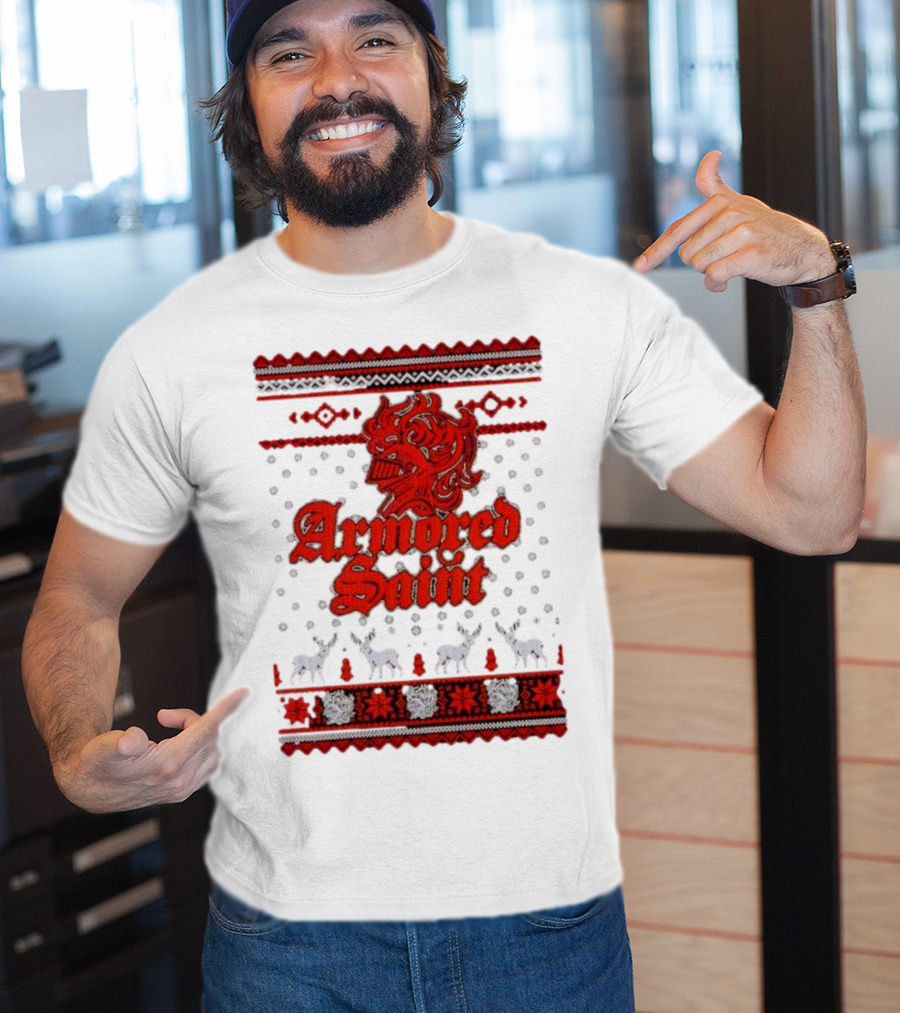 Armored Saint Red Knight Christmas T-Shirt
