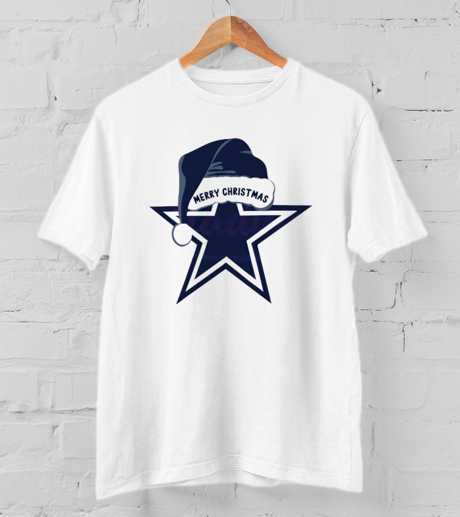 Dallas Cowboys Merry Christmas Santa Hat Star T-Shirt