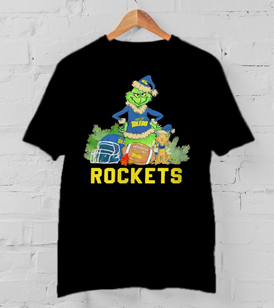 Grinch Toledo Rockets Christmas Football Festive Spirit T-Shirt