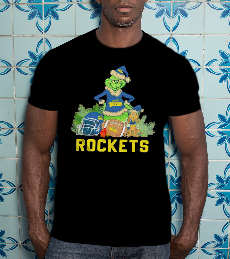 Grinch Toledo Rockets Christmas Football Festive Spirit T-Shirt