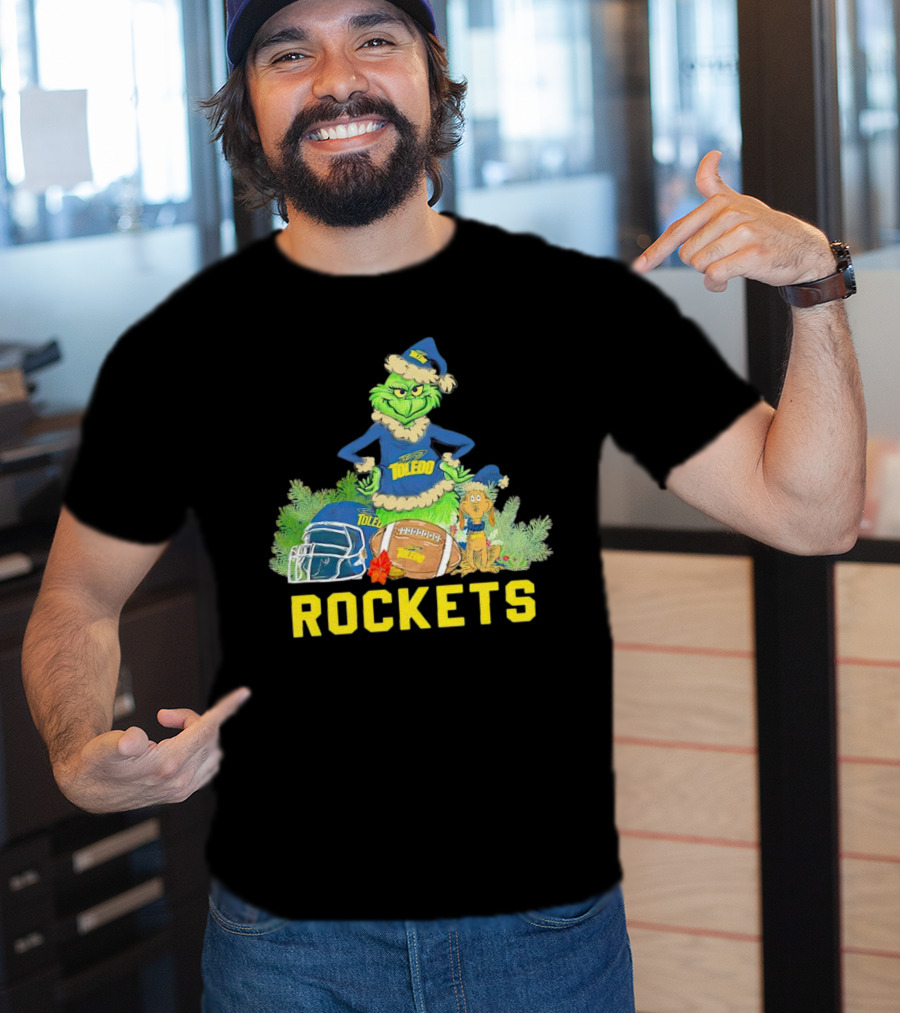 Grinch Toledo Rockets Christmas Football Festive Spirit T-Shirt
