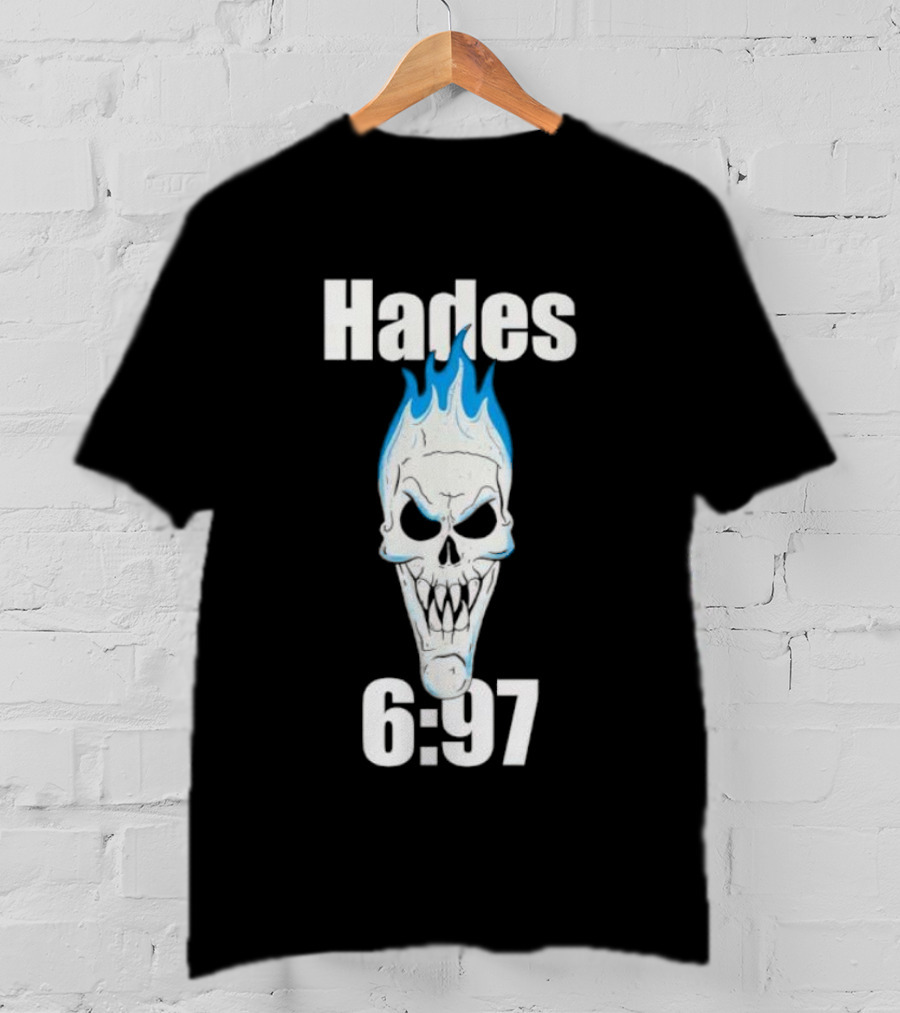 Hades 6:97 Blue Flame Skull Stone Cold T-Shirt