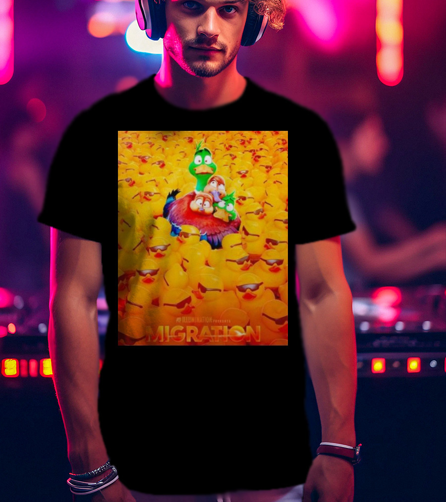 Illumination Presents Migration Ducks In Sunglasses Scene T-Shirt