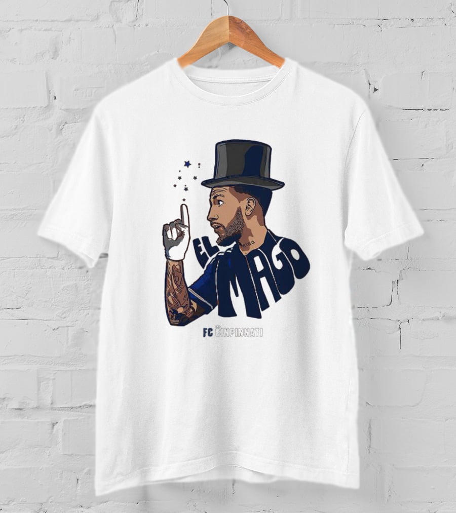 FC Cincinnati Luciano Acosta El Mago Magic Top Hat Tattoos T-Shirt