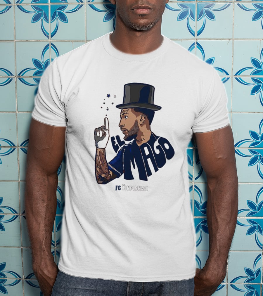 FC Cincinnati Luciano Acosta El Mago Magic Top Hat Tattoos T-Shirt