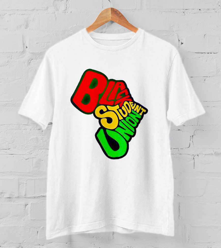 Black Student Union Red Yellow Green Text T-Shirt
