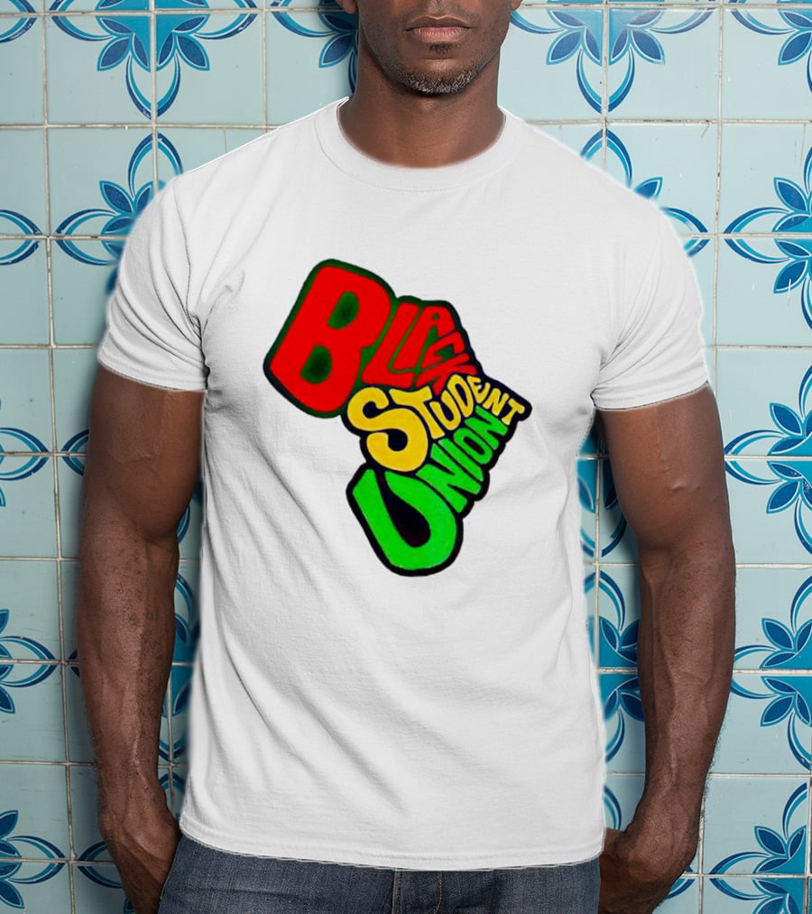 Black Student Union Red Yellow Green Text T-Shirt
