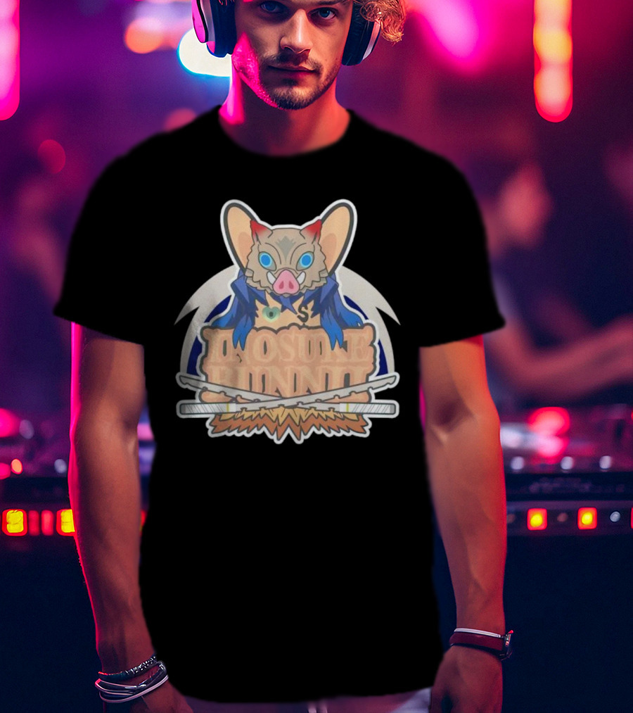 Bunnii Gang Inosuke Bunnii Masked Figure With Dual Swords T-Shirt