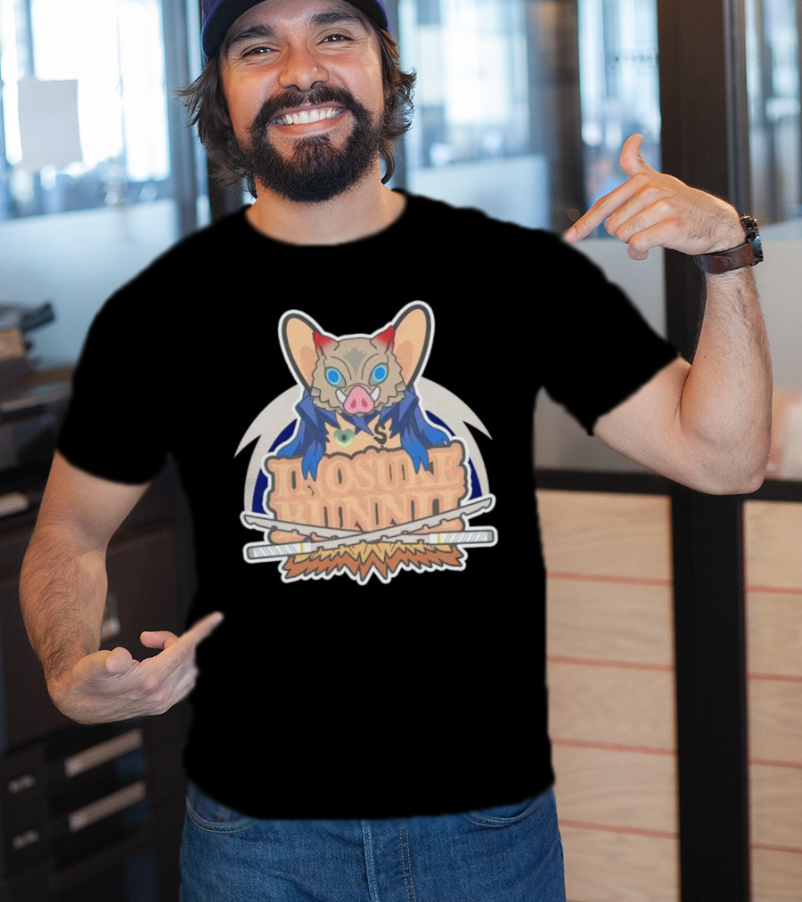 Bunnii Gang Inosuke Bunnii Masked Figure With Dual Swords T-Shirt