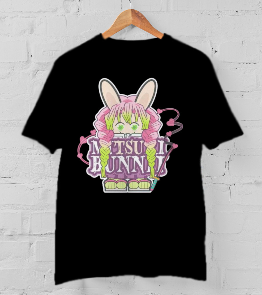 Bunnii Gang Mitsuri Bunnii Cute Pastel Character With Bunny Ears And Heart Details T-Shirt