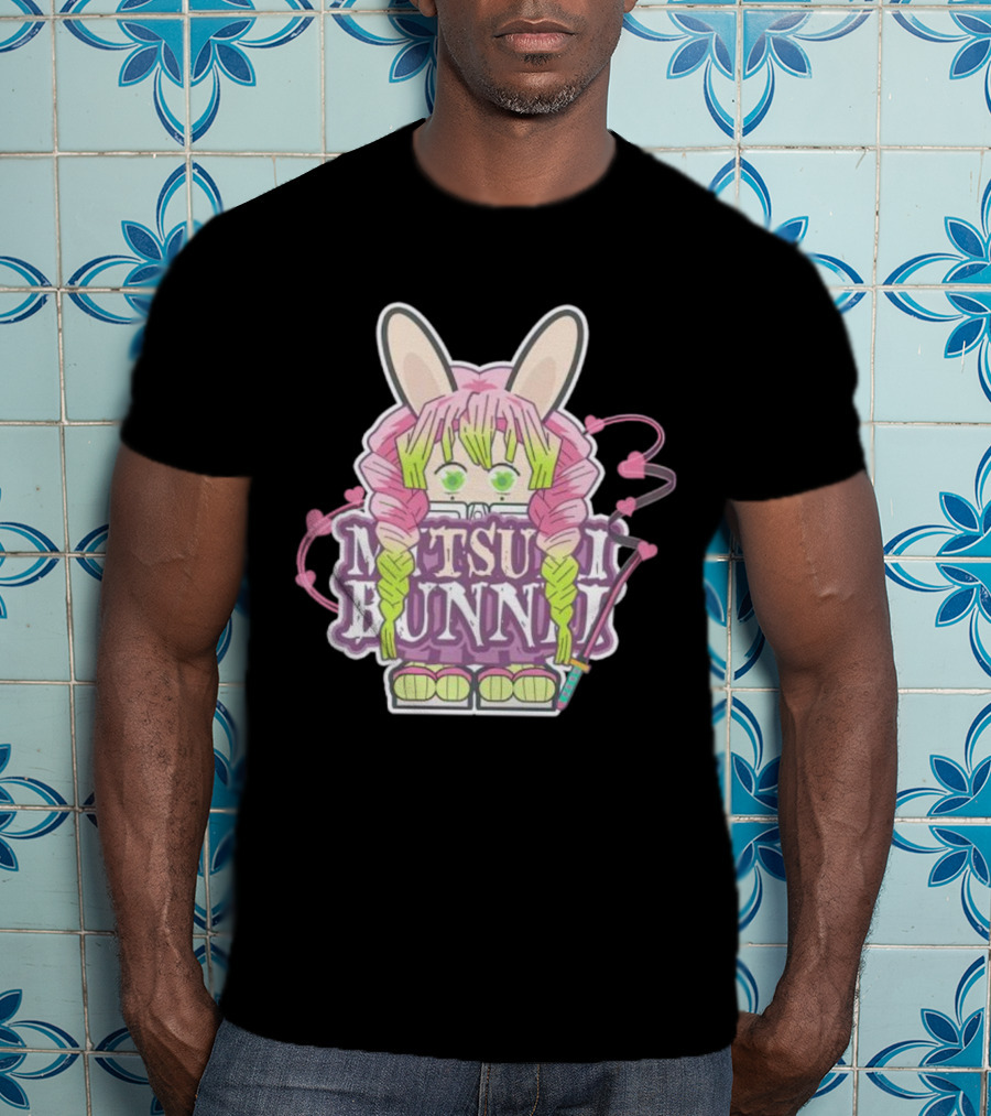 Bunnii Gang Mitsuri Bunnii Cute Pastel Character With Bunny Ears And Heart Details T-Shirt