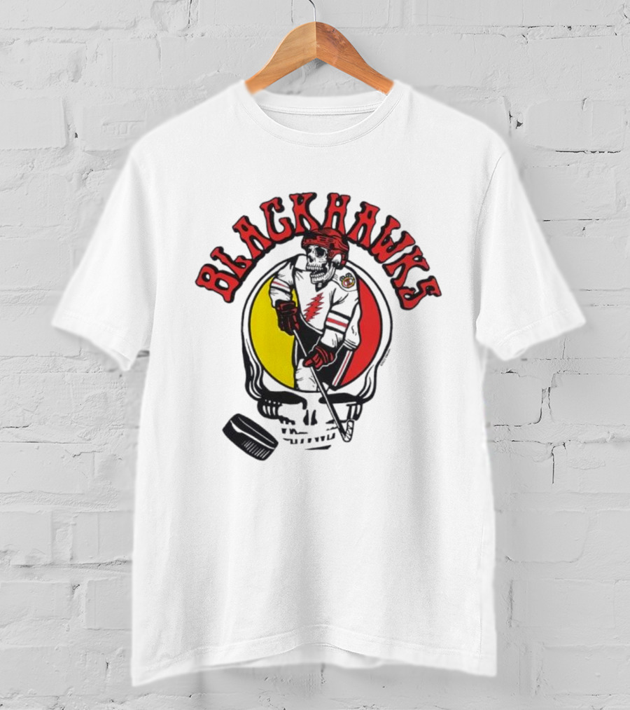 Blackhawks Grateful Dead Hockey Fusion T-Shirt