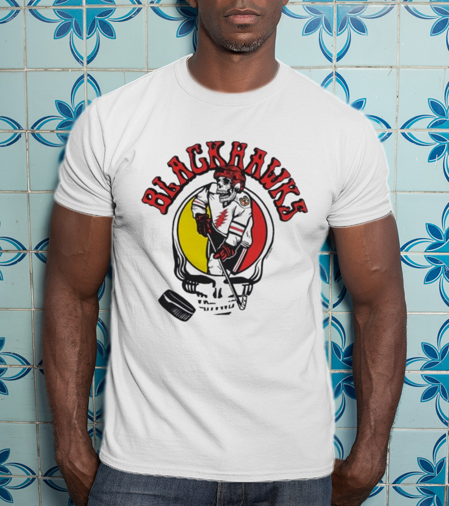 Blackhawks Grateful Dead Hockey Fusion T-Shirt
